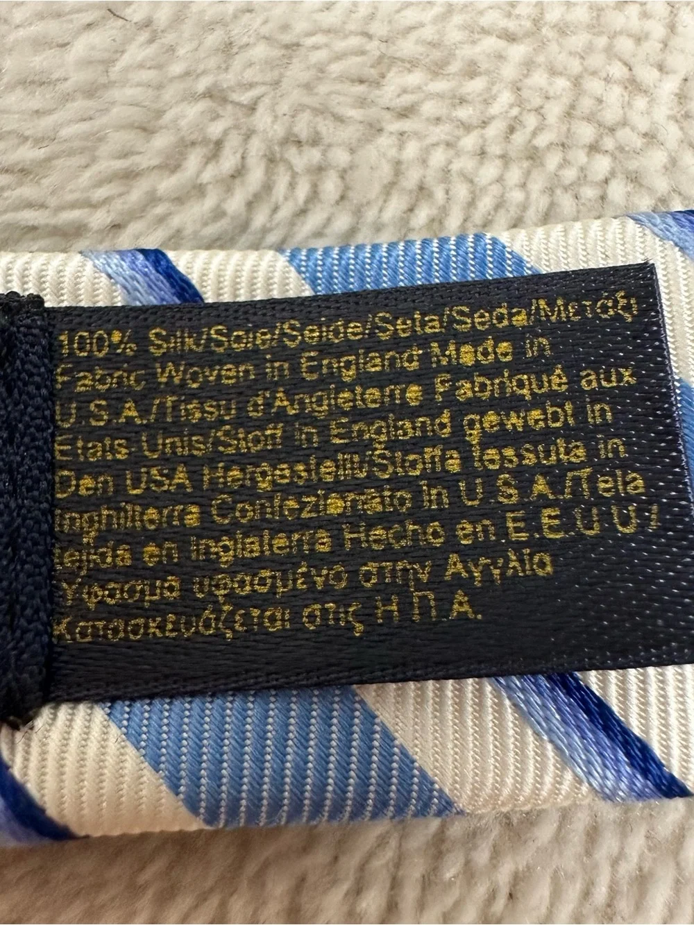 Brooks Brothers Makers Merchants Silk Self Tie Bow Tie Blue White Stripe USA